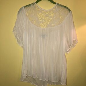 White blouse with lace detail